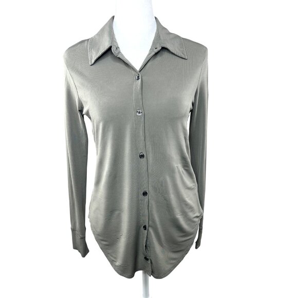 Citizens Of Humanity Dalhia Sage Green Button-Up Long-Sleeve Shirt Small - Picture 2 of 14